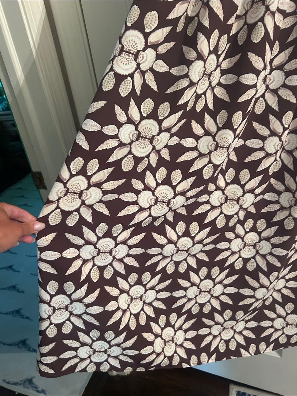 Hill House Sleeveless Floral Maxi Dress in Brown and Cream - Picture 4 of 6
